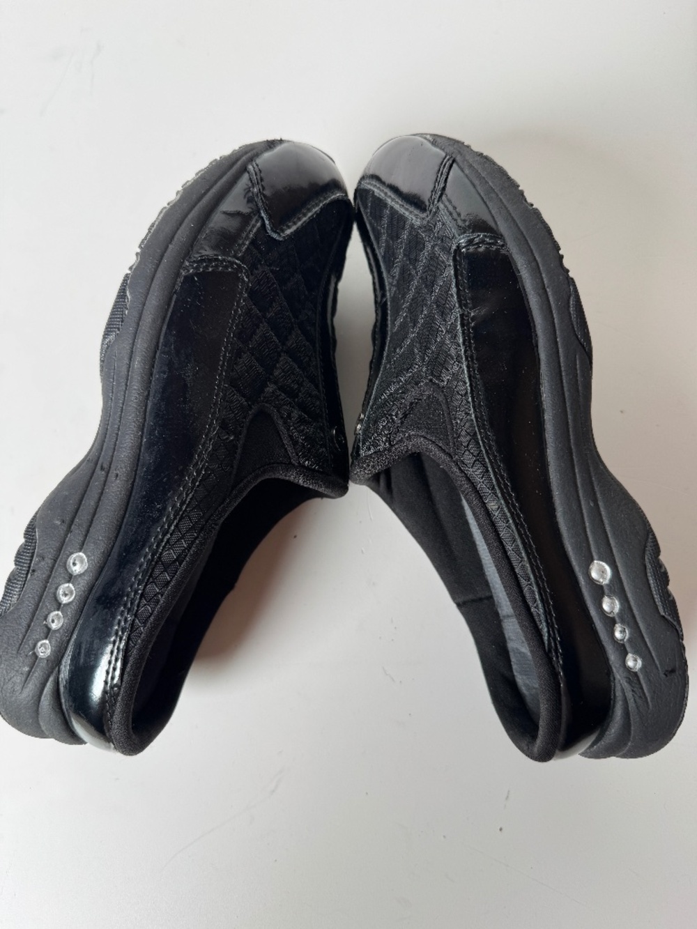Easy Spirit Traveltime Black Quilted Clogs Mules Sneakers Women's Size 5.5 M